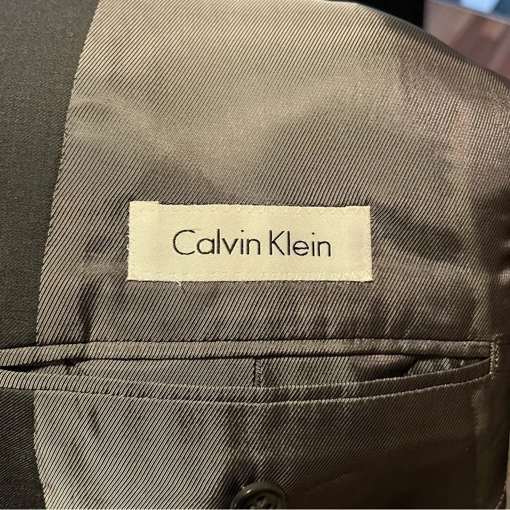 Calvin Klein 3 Button Wool Blazer Suit Jacket in Charcoal‎ Gray Size: 40R